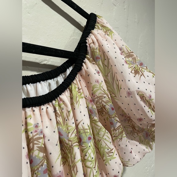 J. ING Girls Teen Pink Floral Black Puff Sleeve Dress *NWT - Picture 4 of 11